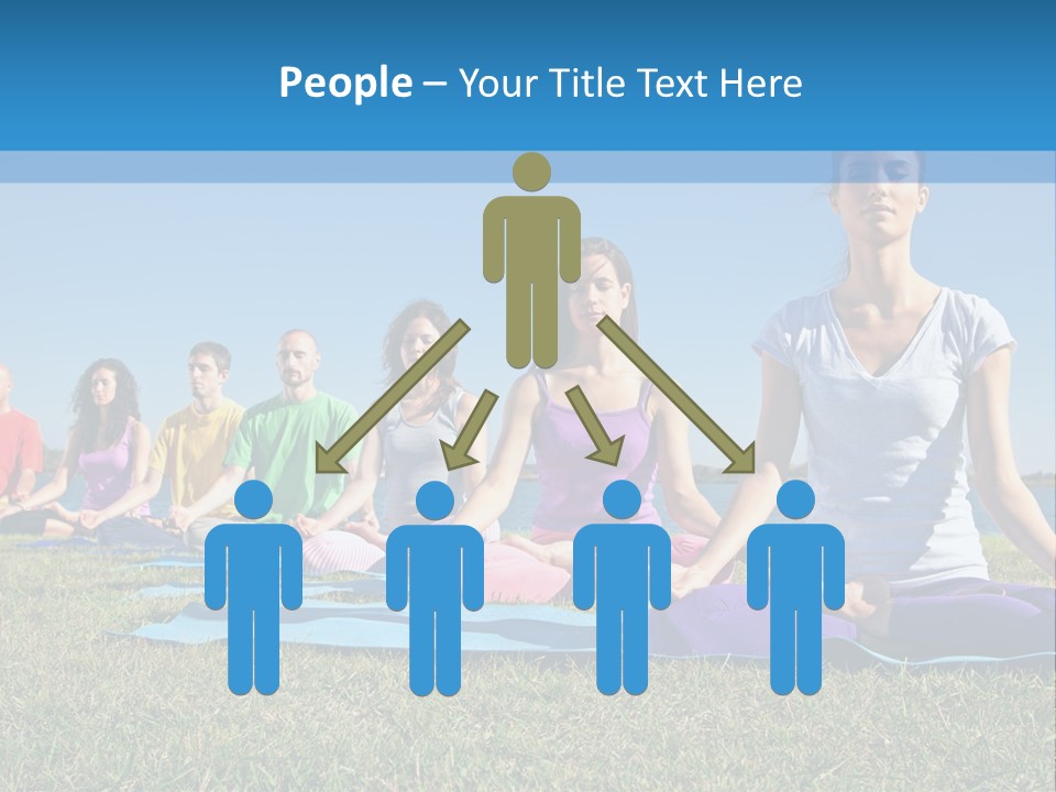 A Group Of People Sitting In A Yoga Pose PowerPoint Template