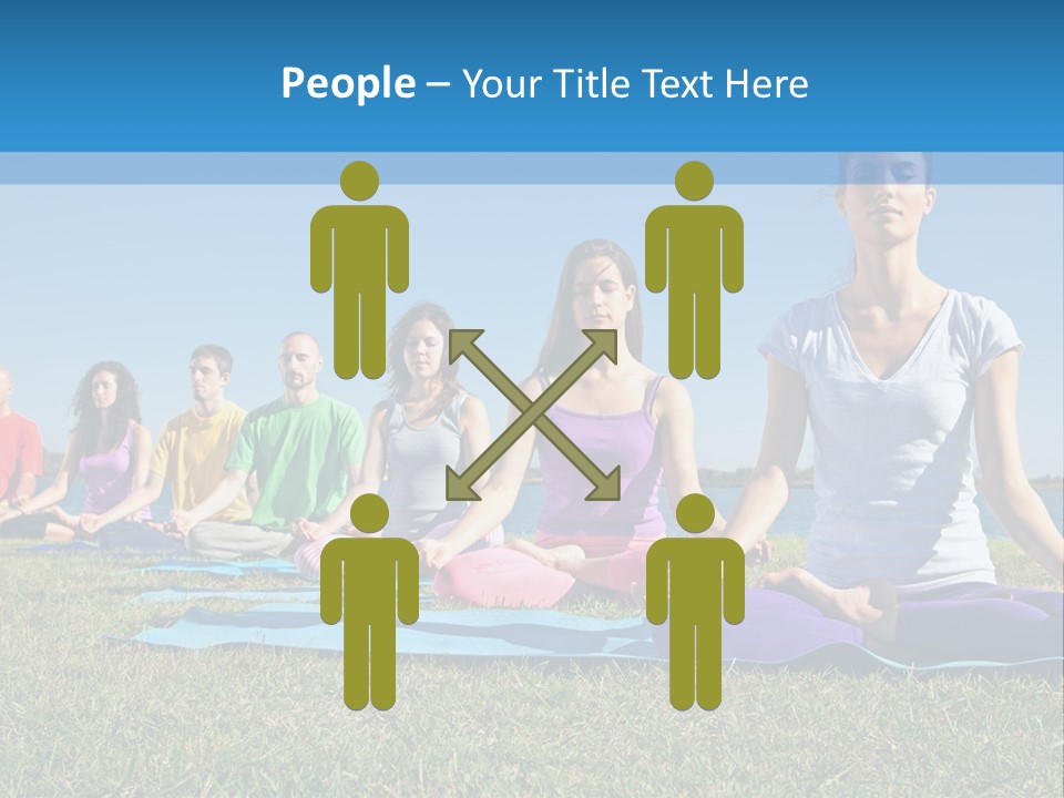 A Group Of People Sitting In A Yoga Pose PowerPoint Template