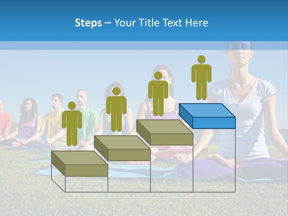 A Group Of People Sitting In A Yoga Pose PowerPoint Template