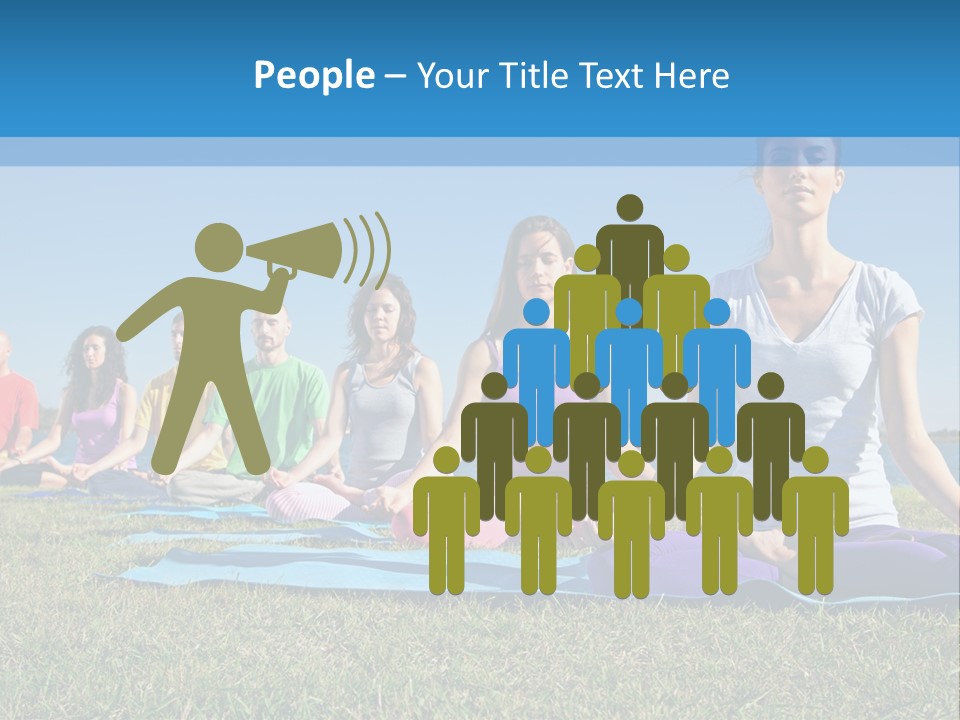 A Group Of People Sitting In A Yoga Pose PowerPoint Template