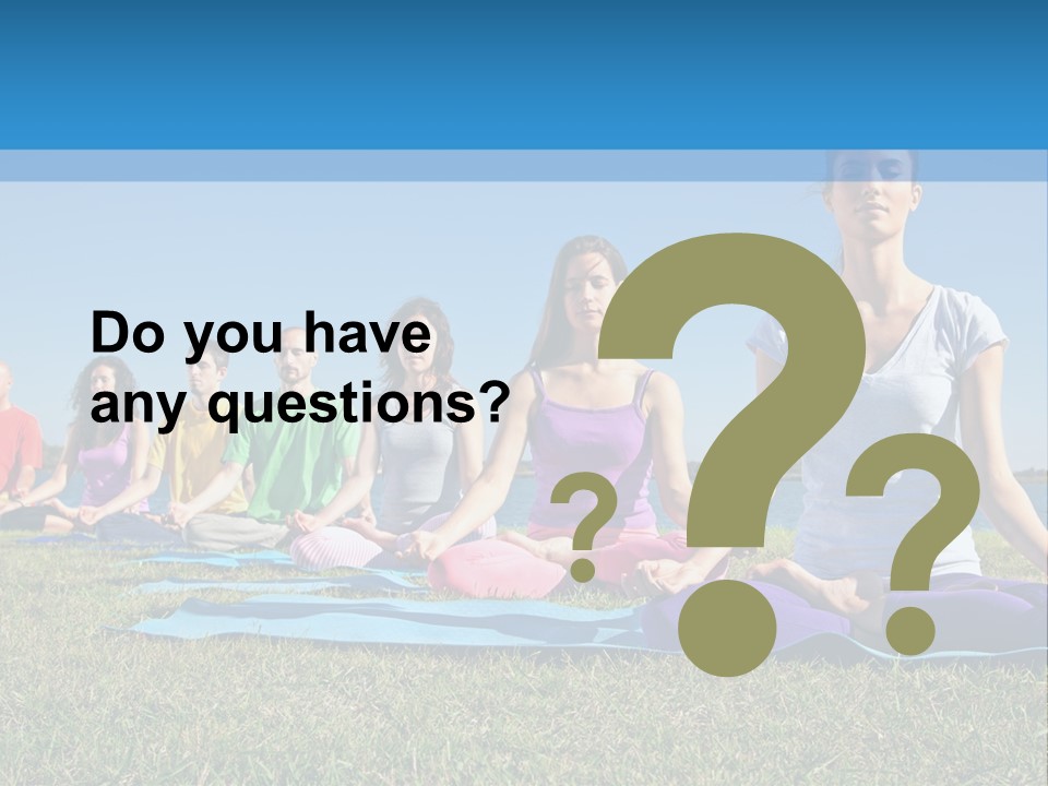 A Group Of People Sitting In A Yoga Pose PowerPoint Template