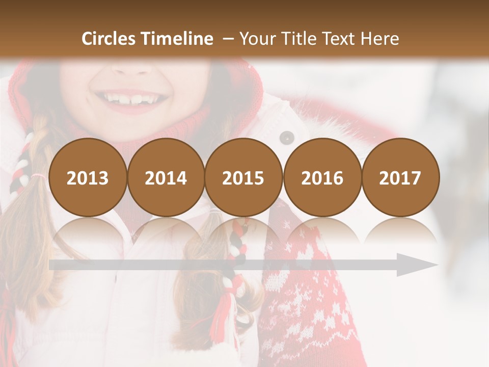 A Little Girl In A Red Hat And A Red Jacket Holding A White Snowman PowerPoint Template