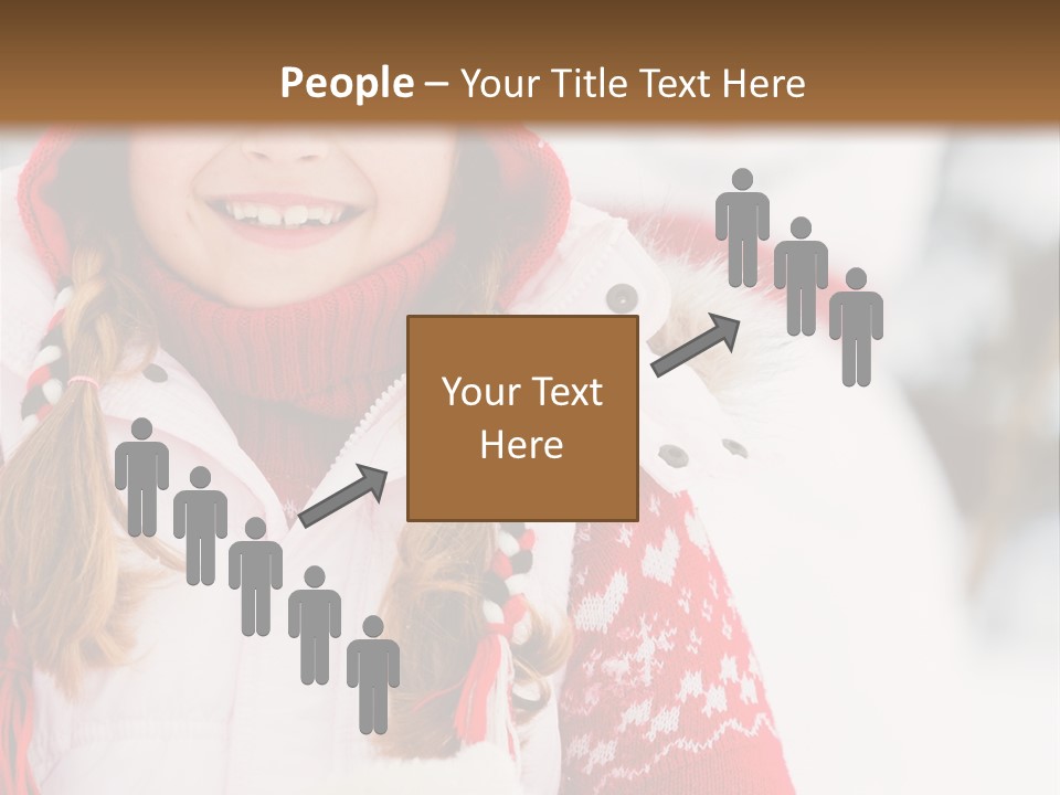 A Little Girl In A Red Hat And A Red Jacket Holding A White Snowman PowerPoint Template