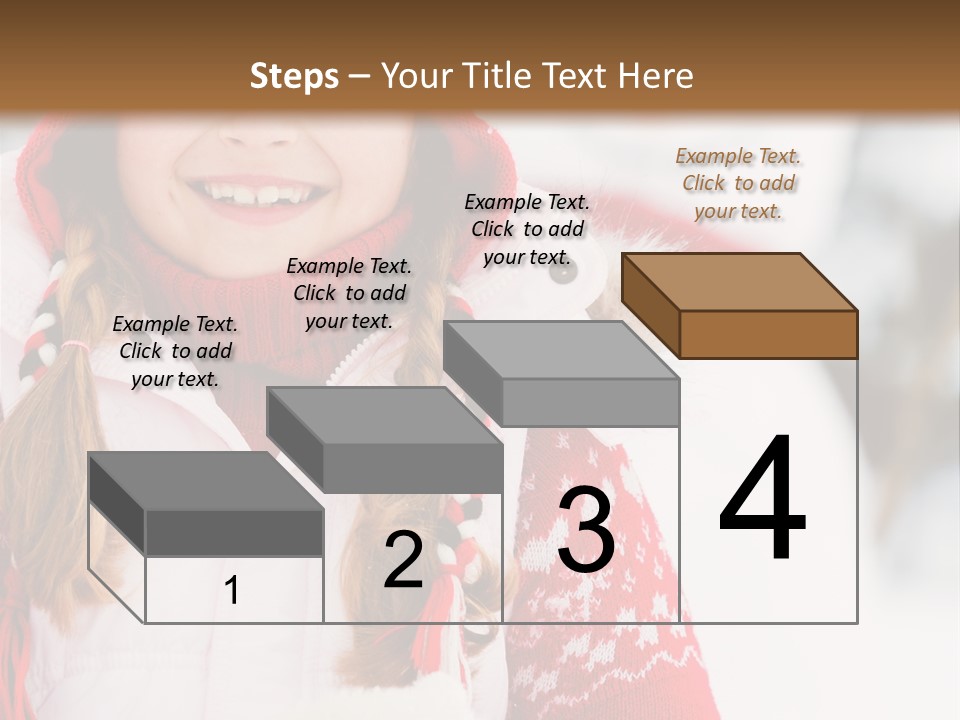 A Little Girl In A Red Hat And A Red Jacket Holding A White Snowman PowerPoint Template