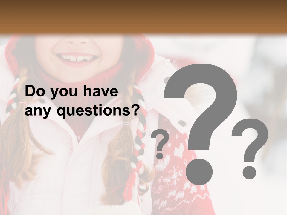 A Little Girl In A Red Hat And A Red Jacket Holding A White Snowman PowerPoint Template