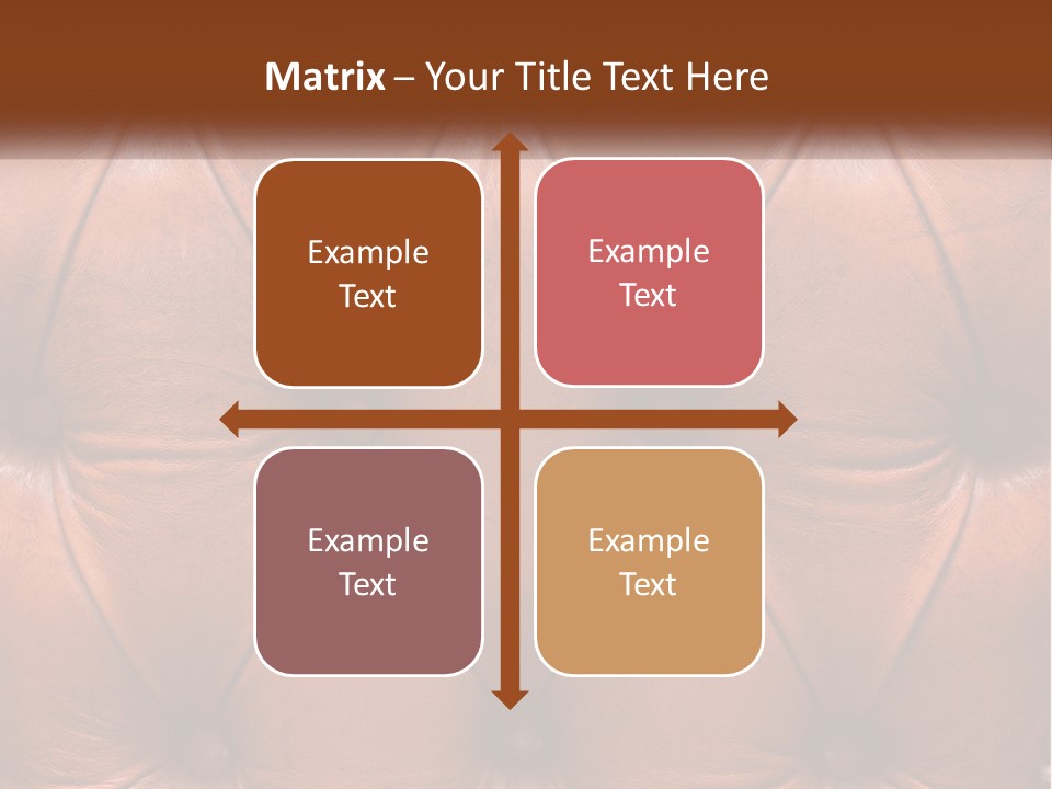 A Brown Leather Upholstered Wall With A Name Of Presentation PowerPoint Template