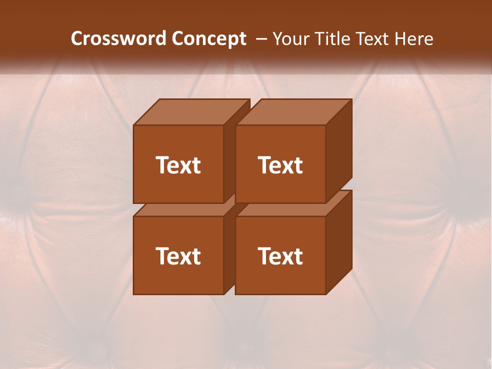 A Brown Leather Upholstered Wall With A Name Of Presentation PowerPoint Template