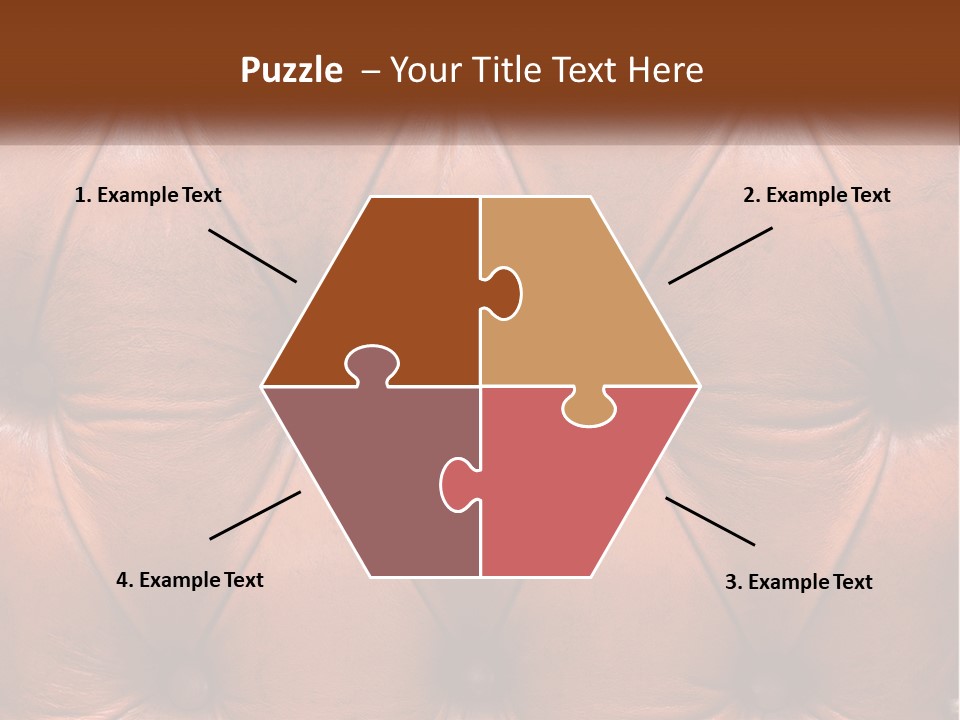 A Brown Leather Upholstered Wall With A Name Of Presentation PowerPoint Template