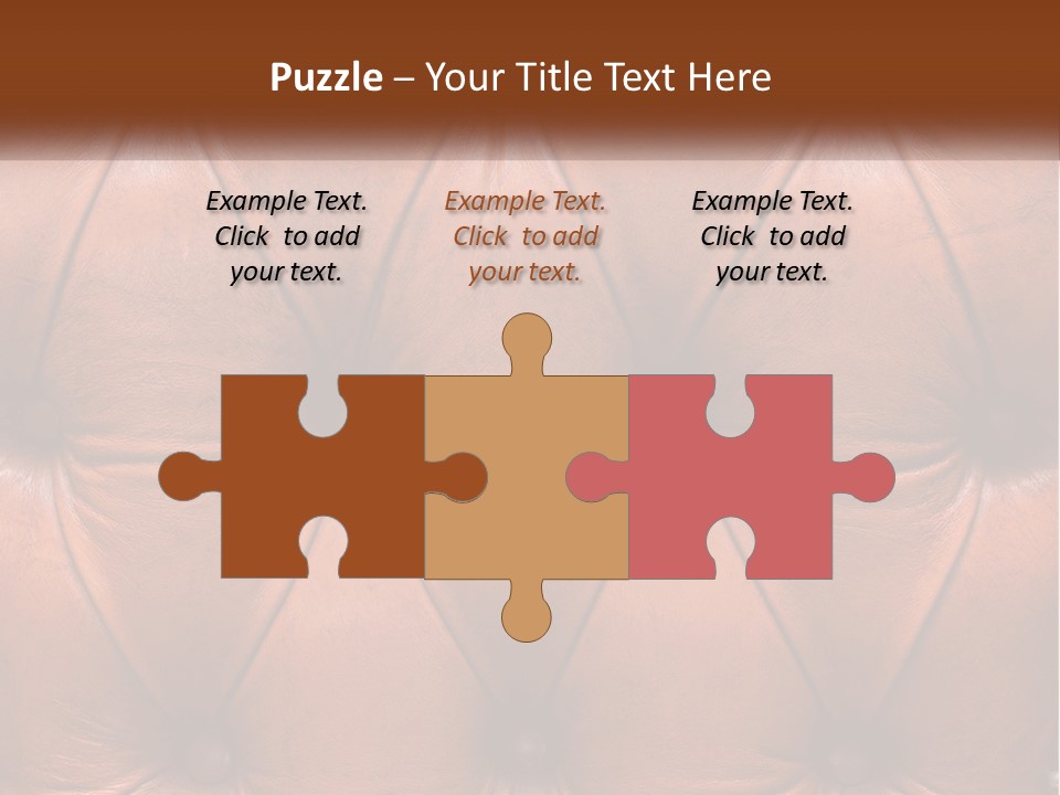 A Brown Leather Upholstered Wall With A Name Of Presentation PowerPoint Template