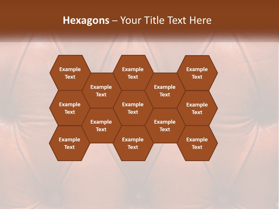 A Brown Leather Upholstered Wall With A Name Of Presentation PowerPoint Template