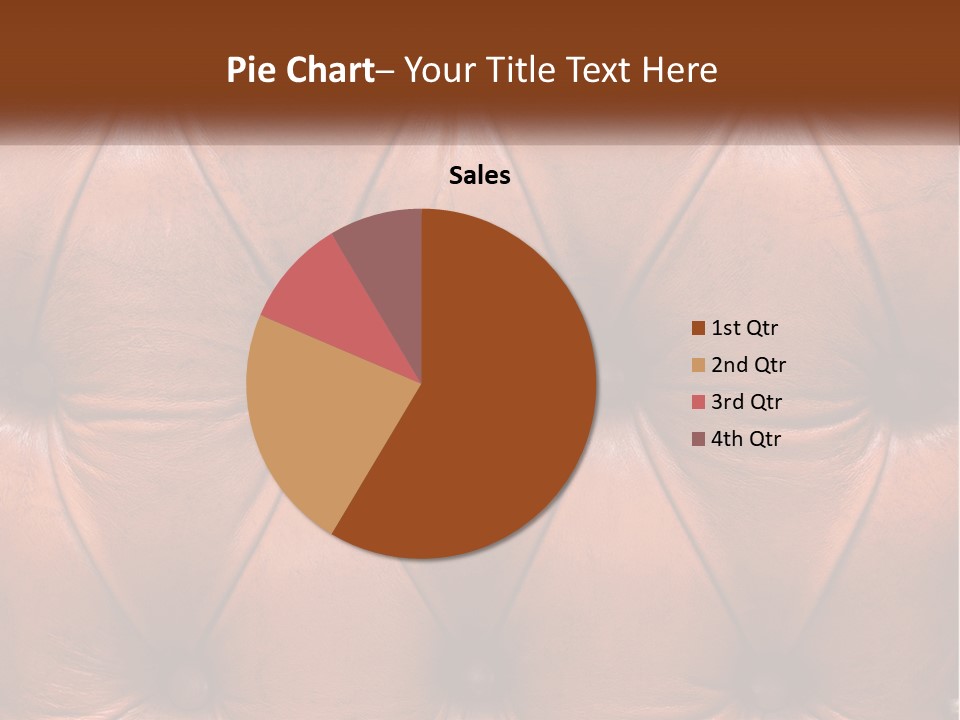 A Brown Leather Upholstered Wall With A Name Of Presentation PowerPoint Template