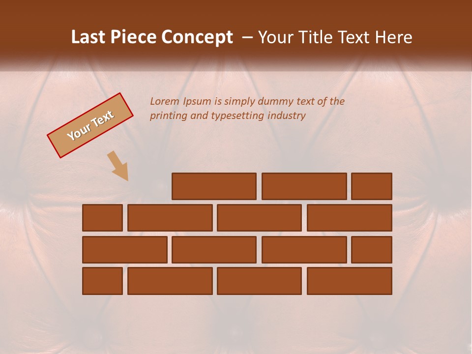 A Brown Leather Upholstered Wall With A Name Of Presentation PowerPoint Template