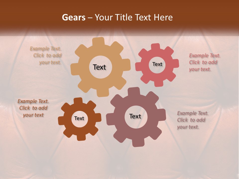 A Brown Leather Upholstered Wall With A Name Of Presentation PowerPoint Template