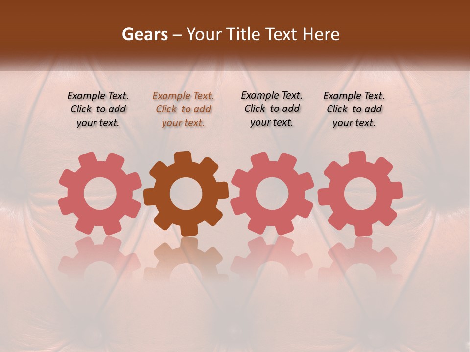 A Brown Leather Upholstered Wall With A Name Of Presentation PowerPoint Template