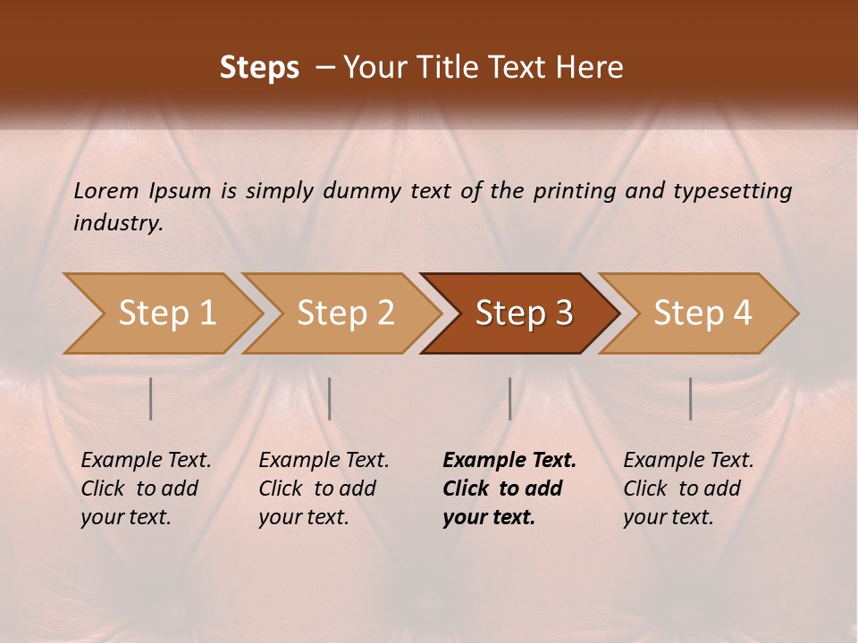 A Brown Leather Upholstered Wall With A Name Of Presentation PowerPoint Template