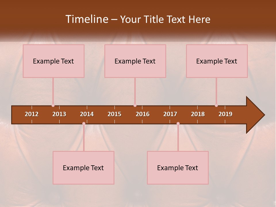 A Brown Leather Upholstered Wall With A Name Of Presentation PowerPoint Template