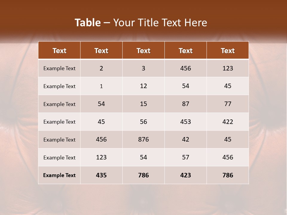 A Brown Leather Upholstered Wall With A Name Of Presentation PowerPoint Template