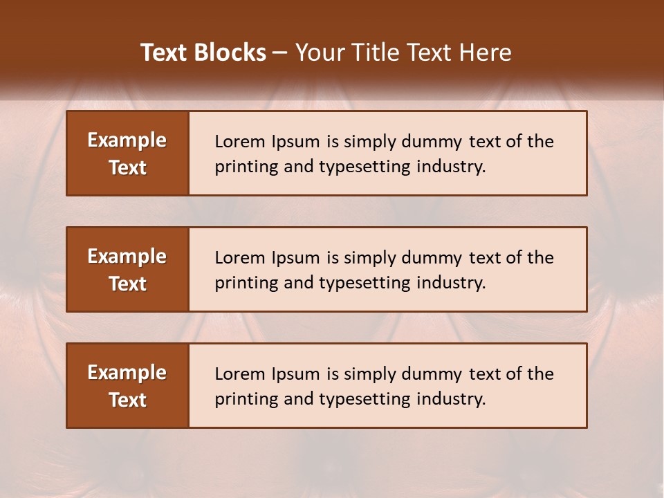 A Brown Leather Upholstered Wall With A Name Of Presentation PowerPoint Template
