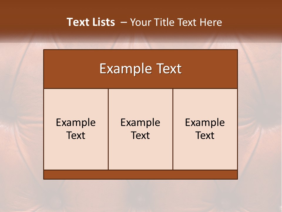 A Brown Leather Upholstered Wall With A Name Of Presentation PowerPoint Template
