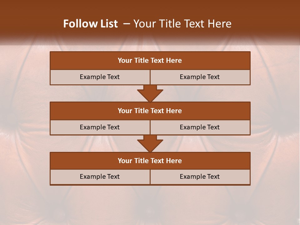 A Brown Leather Upholstered Wall With A Name Of Presentation PowerPoint Template