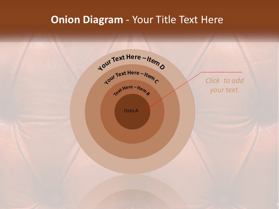 A Brown Leather Upholstered Wall With A Name Of Presentation PowerPoint Template