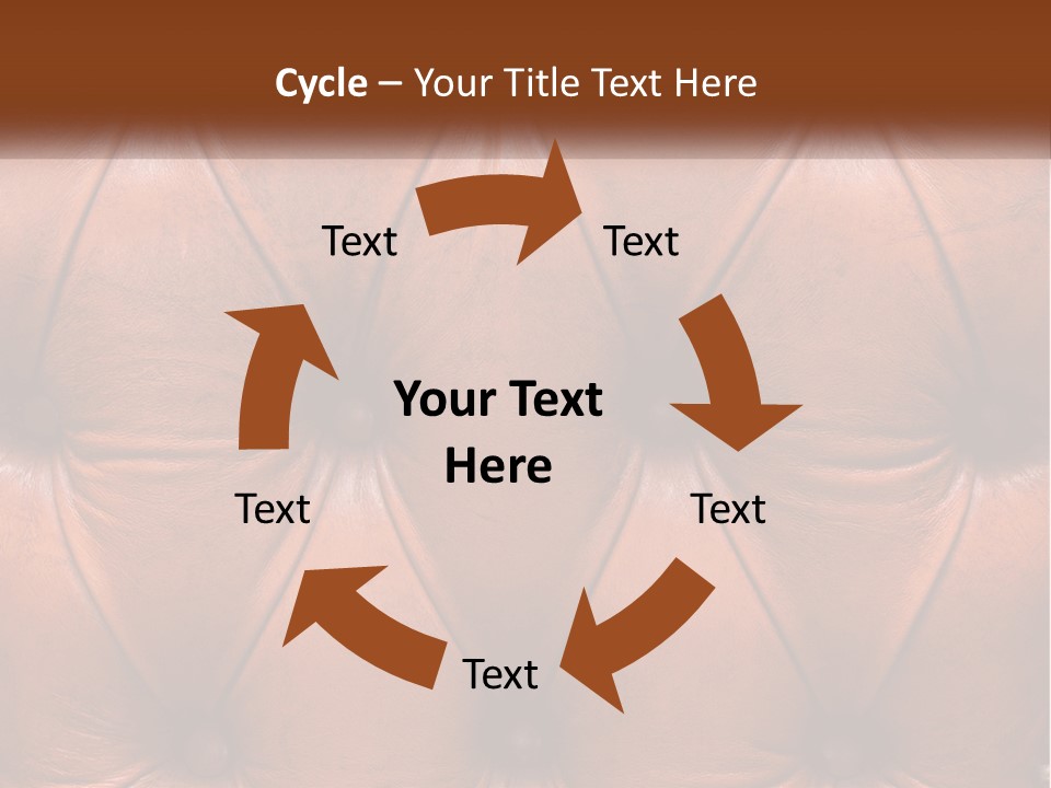 A Brown Leather Upholstered Wall With A Name Of Presentation PowerPoint Template