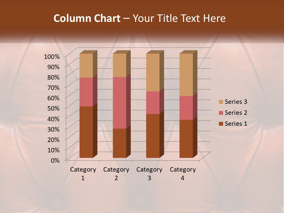 A Brown Leather Upholstered Wall With A Name Of Presentation PowerPoint Template