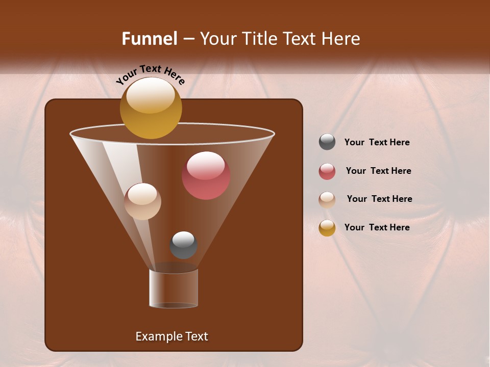 A Brown Leather Upholstered Wall With A Name Of Presentation PowerPoint Template