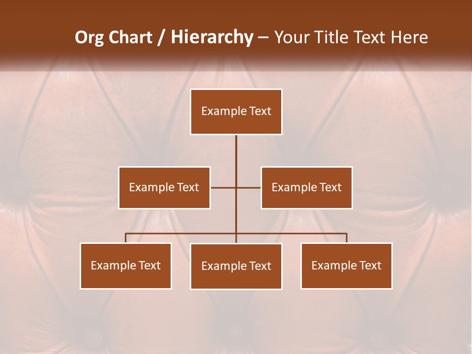 A Brown Leather Upholstered Wall With A Name Of Presentation PowerPoint Template