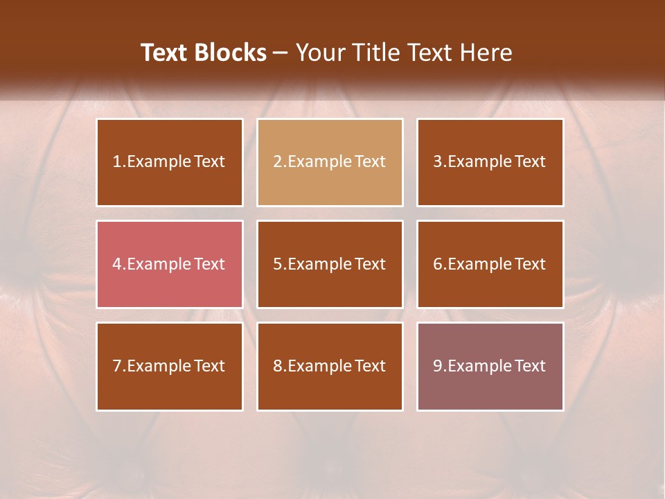 A Brown Leather Upholstered Wall With A Name Of Presentation PowerPoint Template