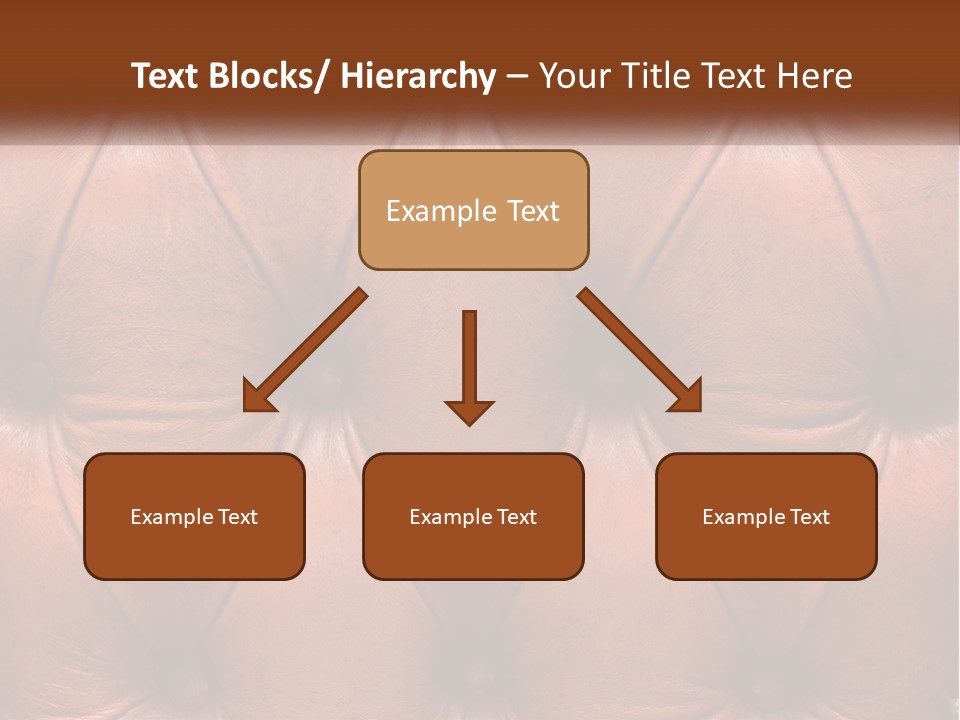 A Brown Leather Upholstered Wall With A Name Of Presentation PowerPoint Template