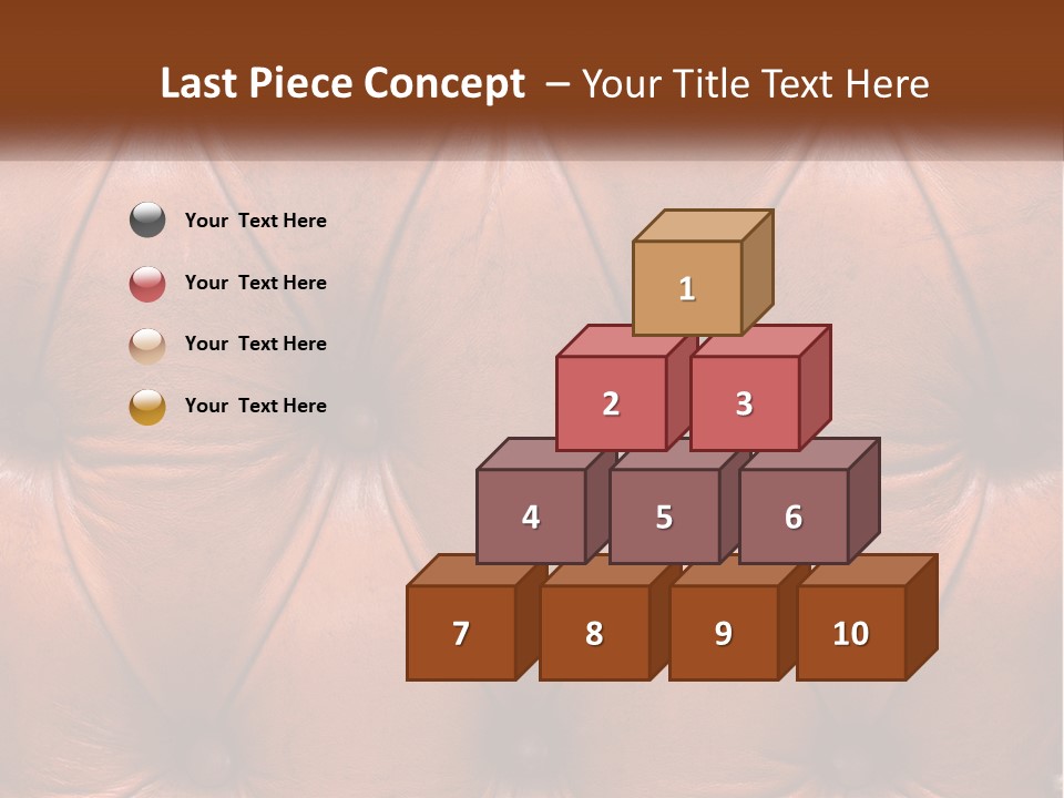 A Brown Leather Upholstered Wall With A Name Of Presentation PowerPoint Template