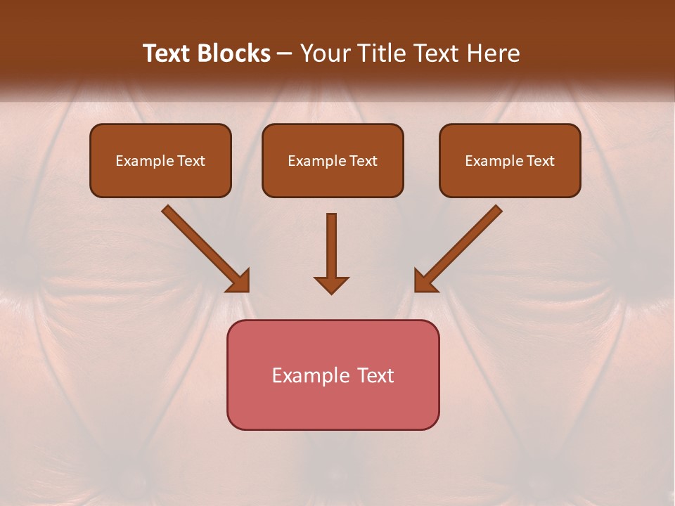 A Brown Leather Upholstered Wall With A Name Of Presentation PowerPoint Template