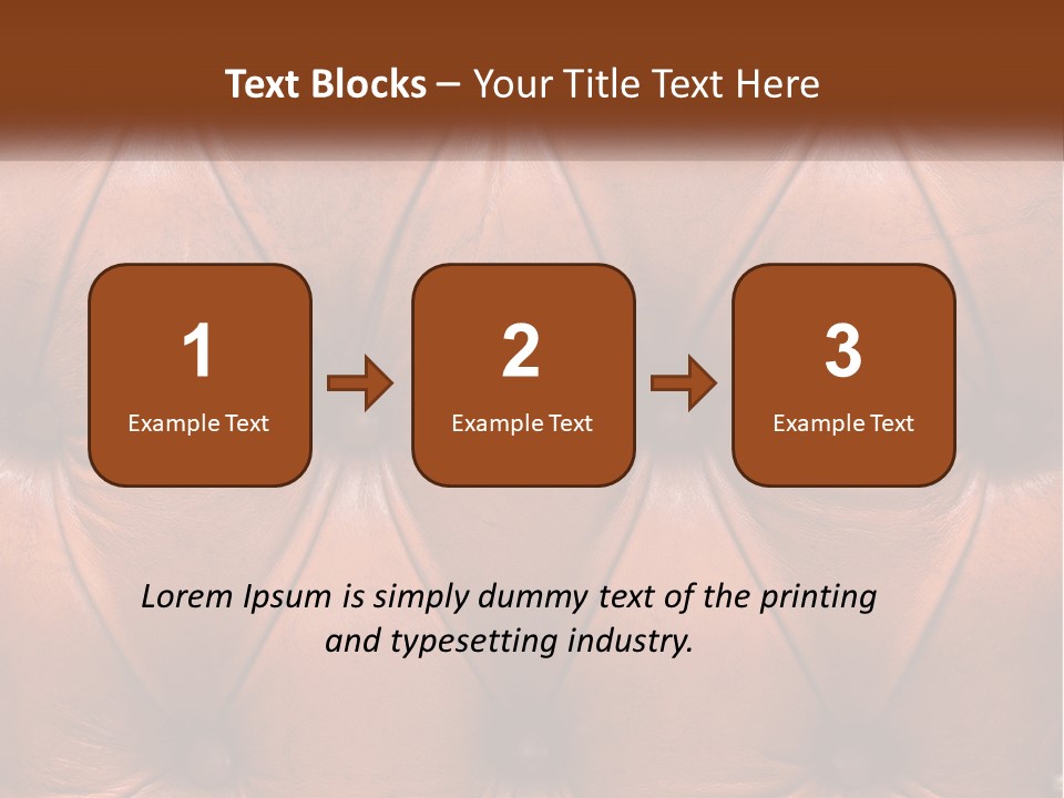 A Brown Leather Upholstered Wall With A Name Of Presentation PowerPoint Template