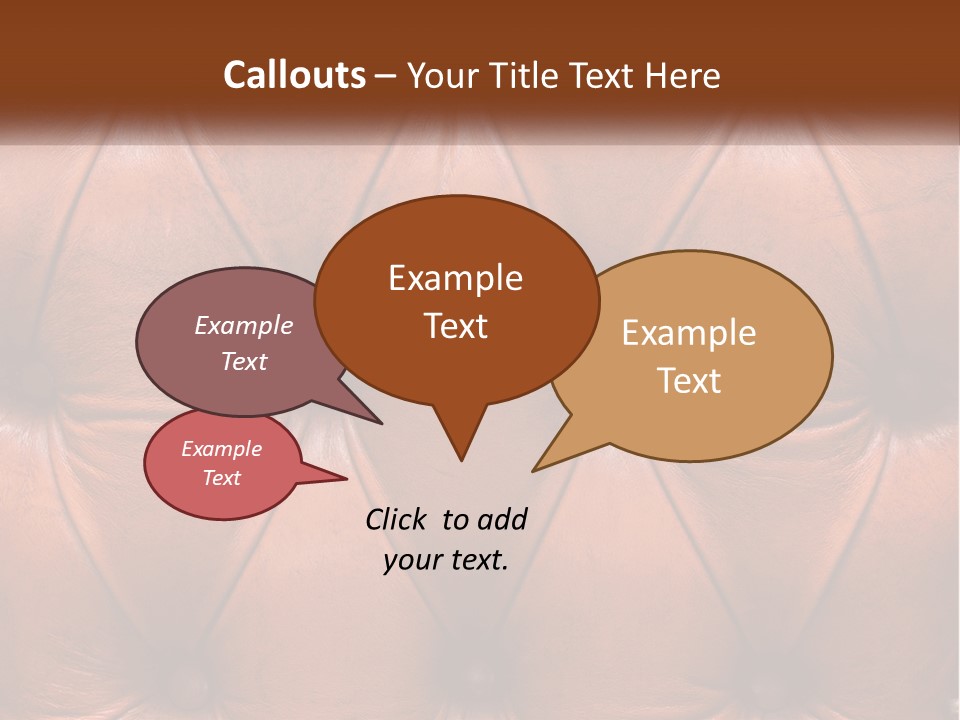 A Brown Leather Upholstered Wall With A Name Of Presentation PowerPoint Template