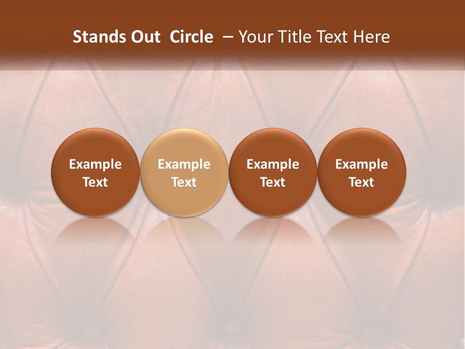 A Brown Leather Upholstered Wall With A Name Of Presentation PowerPoint Template