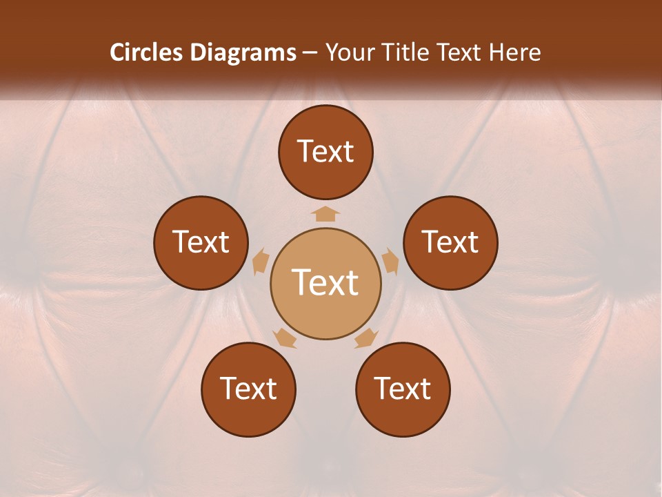 A Brown Leather Upholstered Wall With A Name Of Presentation PowerPoint Template