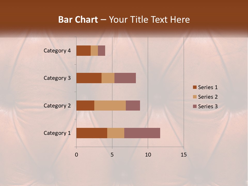 A Brown Leather Upholstered Wall With A Name Of Presentation PowerPoint Template