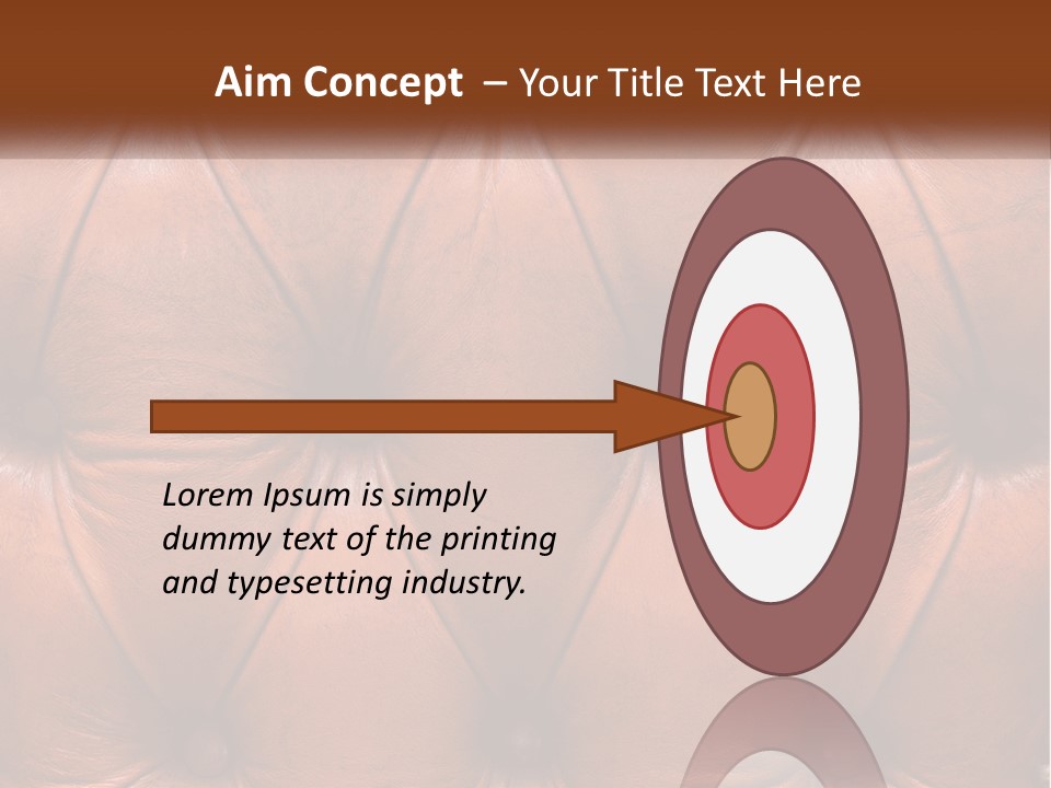 A Brown Leather Upholstered Wall With A Name Of Presentation PowerPoint Template