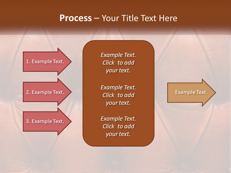 A Brown Leather Upholstered Wall With A Name Of Presentation PowerPoint Template