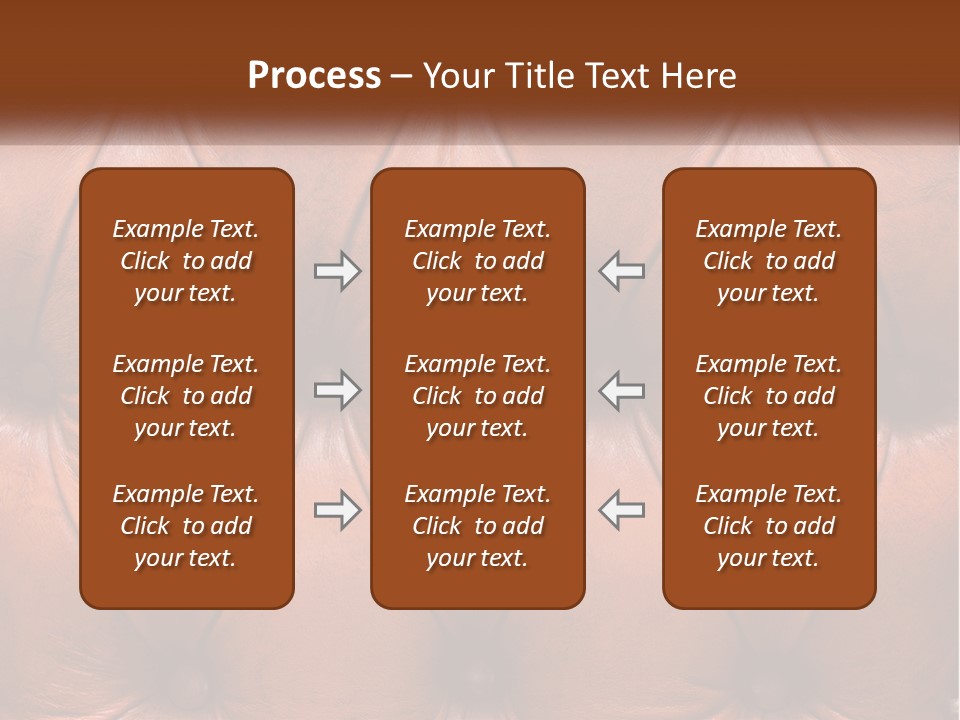A Brown Leather Upholstered Wall With A Name Of Presentation PowerPoint Template