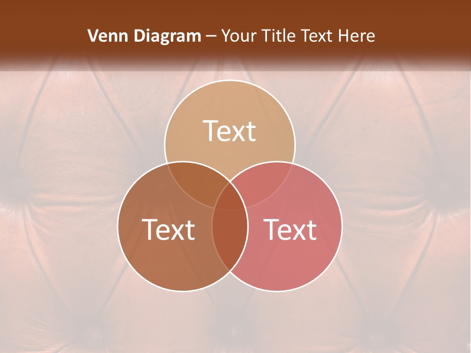 A Brown Leather Upholstered Wall With A Name Of Presentation PowerPoint Template