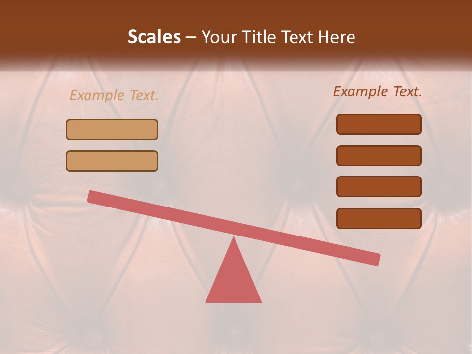 A Brown Leather Upholstered Wall With A Name Of Presentation PowerPoint Template