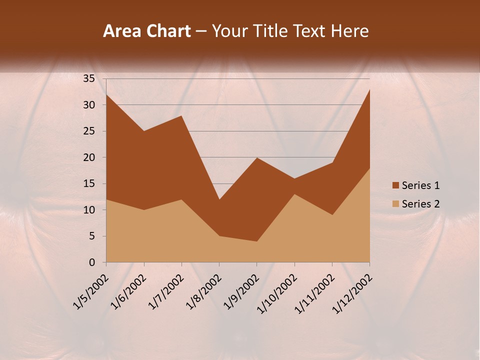 A Brown Leather Upholstered Wall With A Name Of Presentation PowerPoint Template