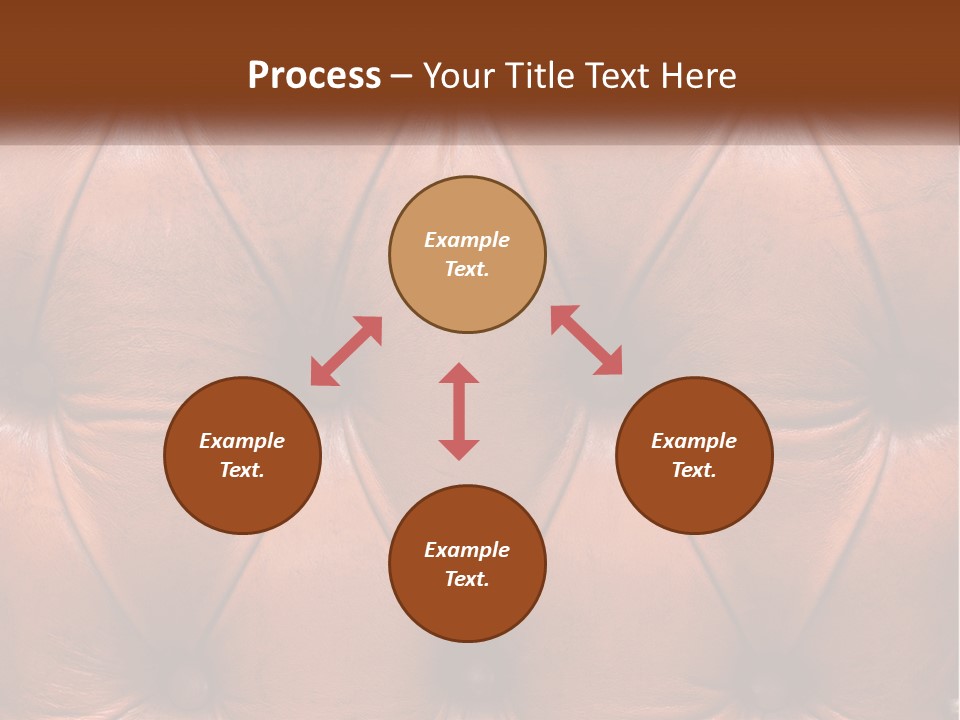 A Brown Leather Upholstered Wall With A Name Of Presentation PowerPoint Template