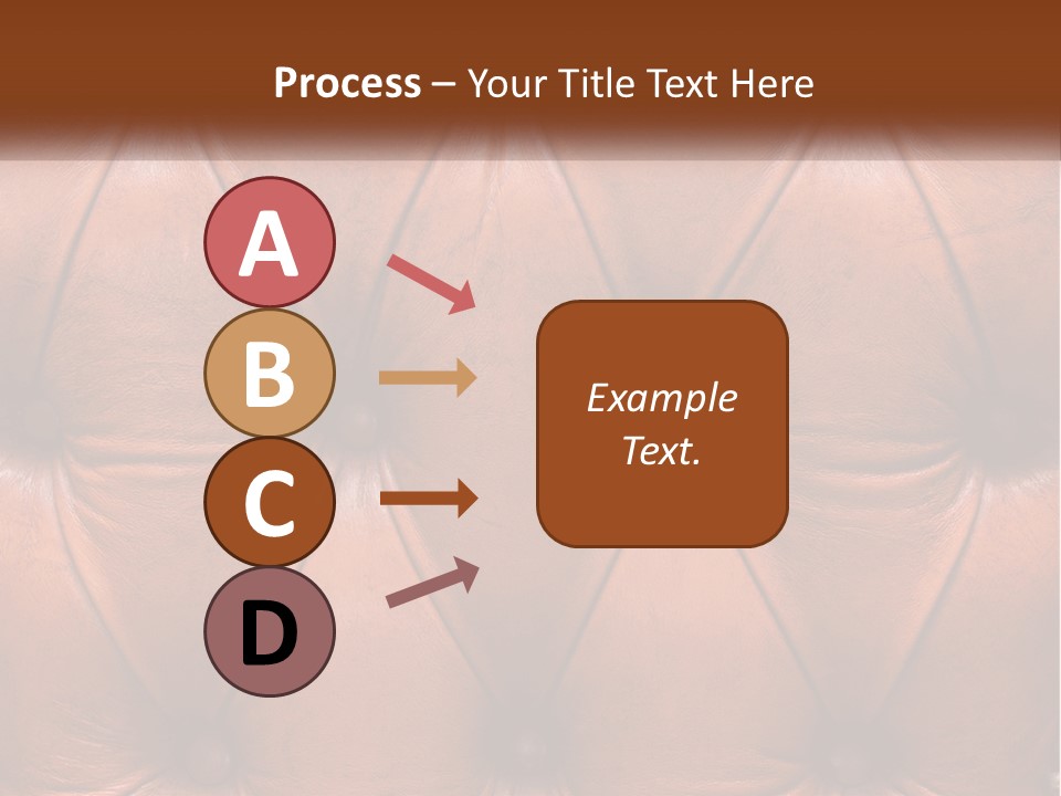 A Brown Leather Upholstered Wall With A Name Of Presentation PowerPoint Template