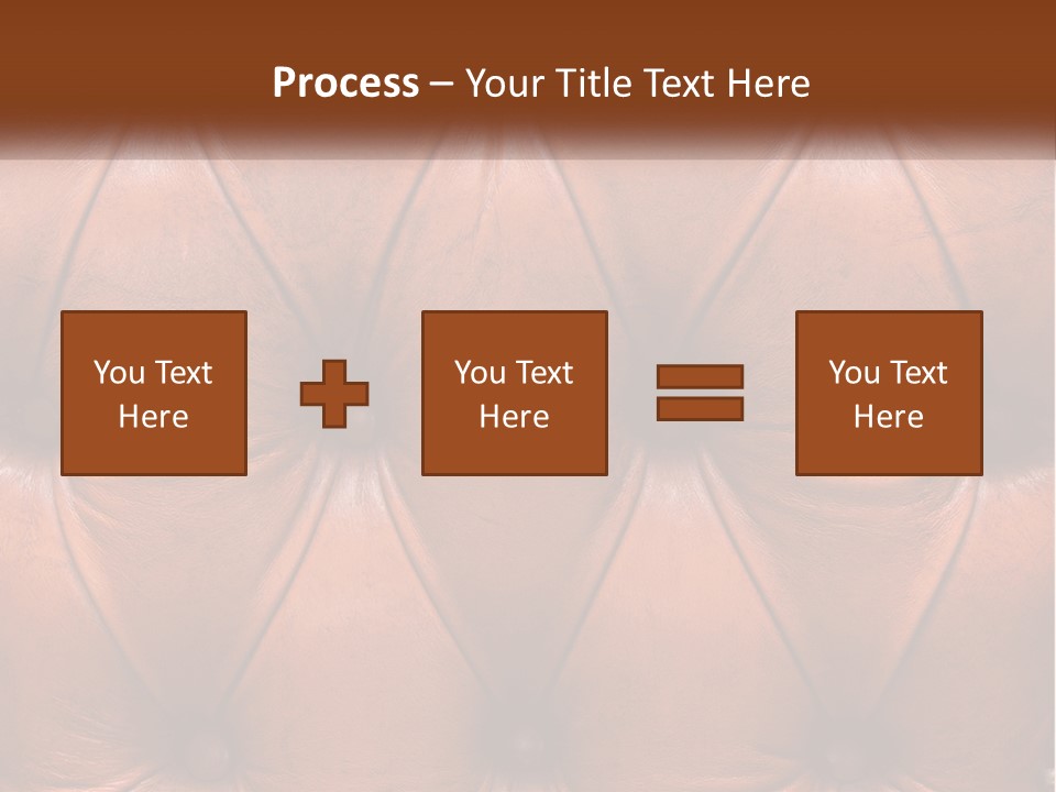 A Brown Leather Upholstered Wall With A Name Of Presentation PowerPoint Template