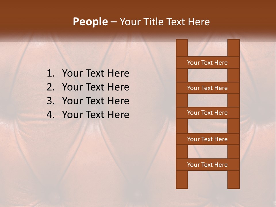 A Brown Leather Upholstered Wall With A Name Of Presentation PowerPoint Template