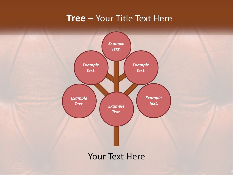 A Brown Leather Upholstered Wall With A Name Of Presentation PowerPoint Template