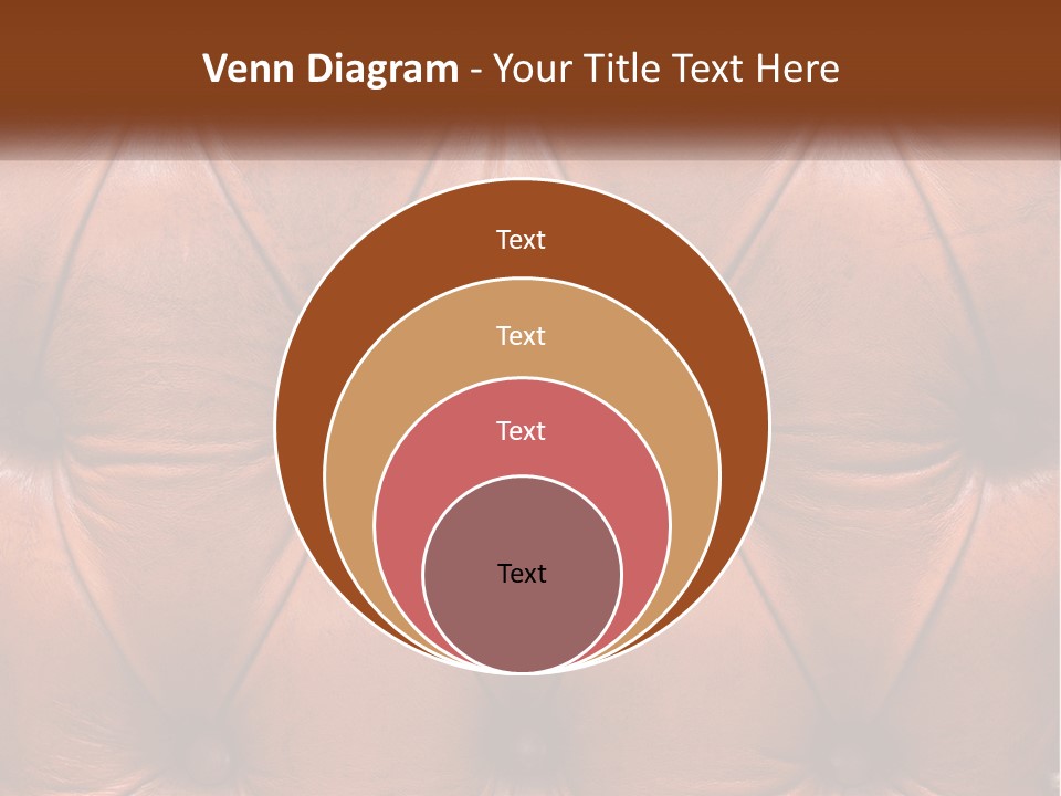 A Brown Leather Upholstered Wall With A Name Of Presentation PowerPoint Template